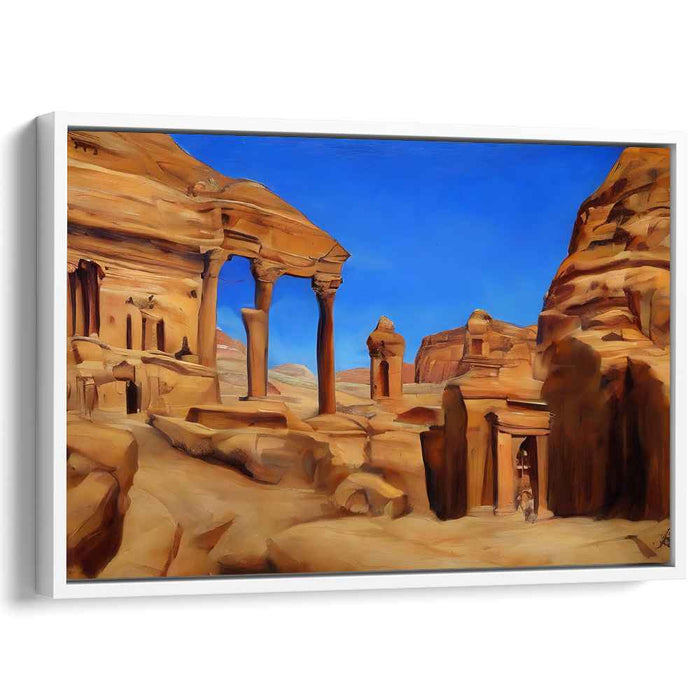 Ancient Elegance: Petra's Timeless Majesty in Ochre and Azure