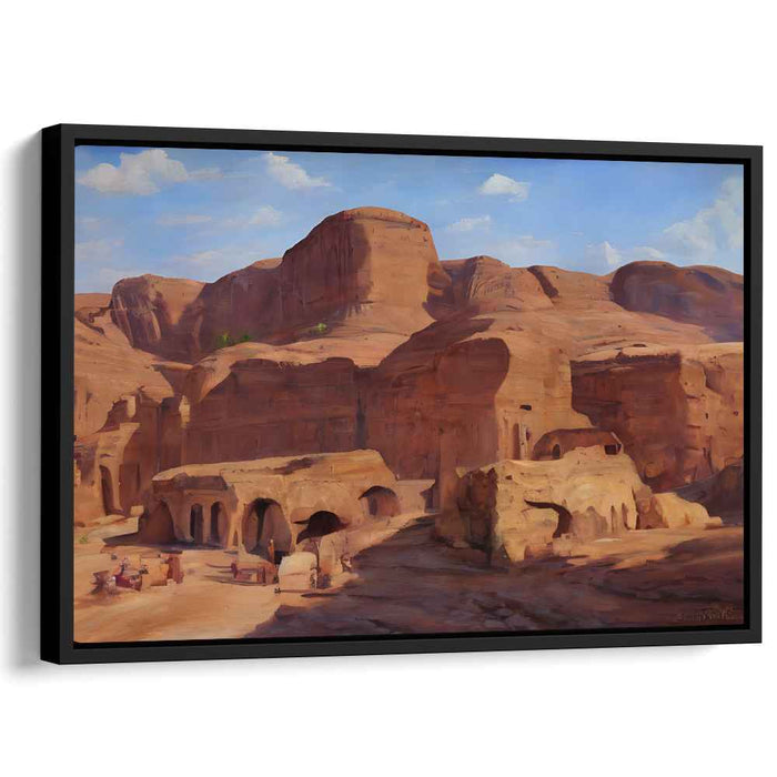 Eternal Rose Desert Dreams: Timeless Petra Landscape Canvas Art