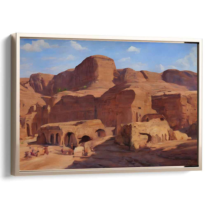 Eternal Rose Desert Dreams: Timeless Petra Landscape Canvas Art