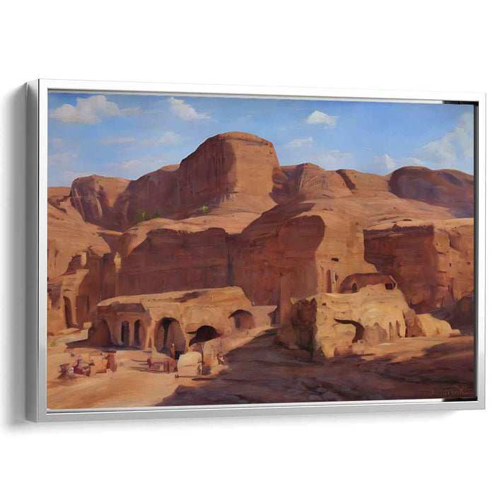 Eternal Rose Desert Dreams: Timeless Petra Landscape Canvas Art