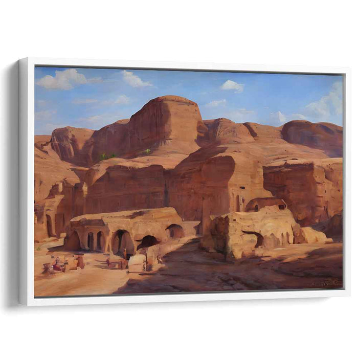 Eternal Rose Desert Dreams: Timeless Petra Landscape Canvas Art
