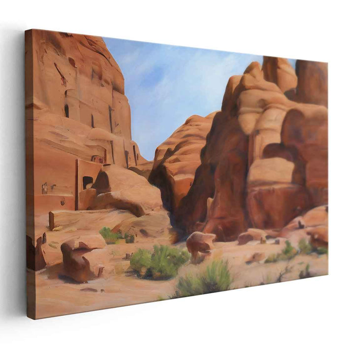 Desert Dreamscape Dance: A Serene Southwestern Landscape Canvas Art