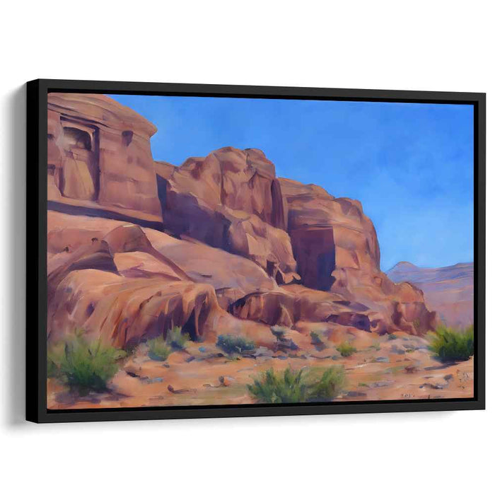 Ancient Echoes Harmony: Timeless Petra Landscape Canvas Art