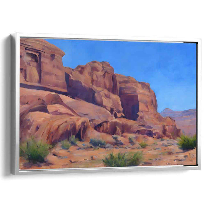 Ancient Echoes Harmony: Timeless Petra Landscape Canvas Art
