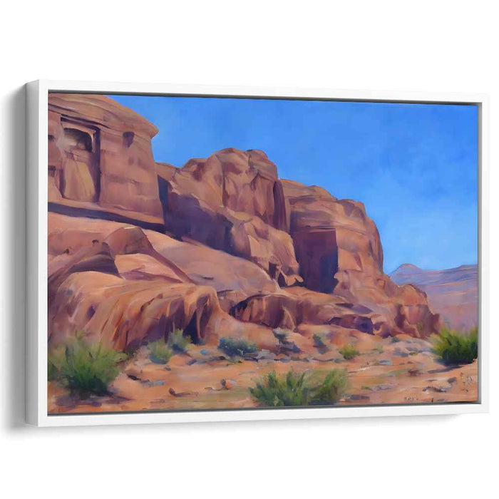 Ancient Echoes Harmony: Timeless Petra Landscape Canvas Art