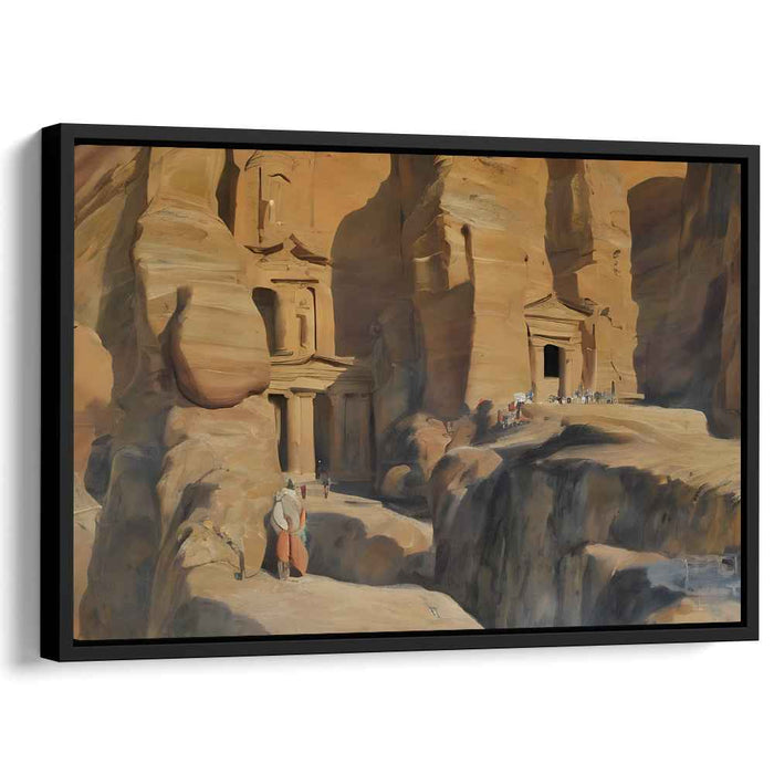 Petra's Facades Glow: Petra's Sunlit Facades Canvas Art Print