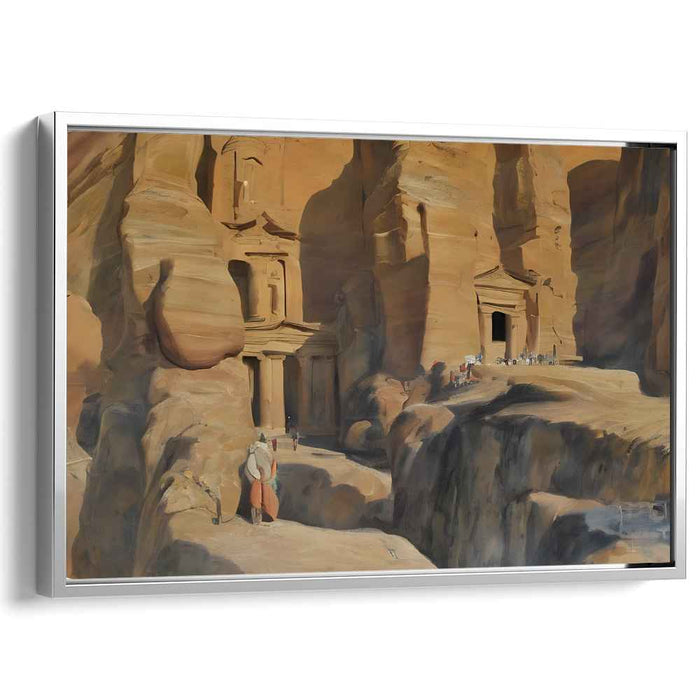 Petra's Facades Glow: Petra's Sunlit Facades Canvas Art Print