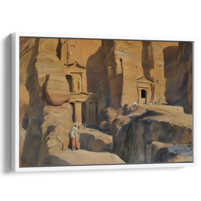 Petra's Facades Glow: Petra's Sunlit Facades Canvas Art Print