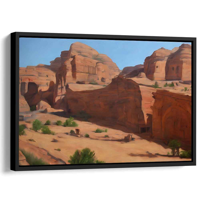 Eroding Earth's Whisper: Realistic Sandstone Cliffs Landscape Canvas Art Print