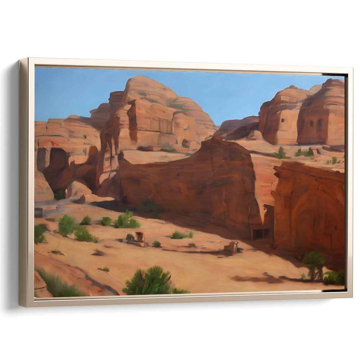 Eroding Earth's Whisper: Realistic Sandstone Cliffs Landscape Canvas Art Print