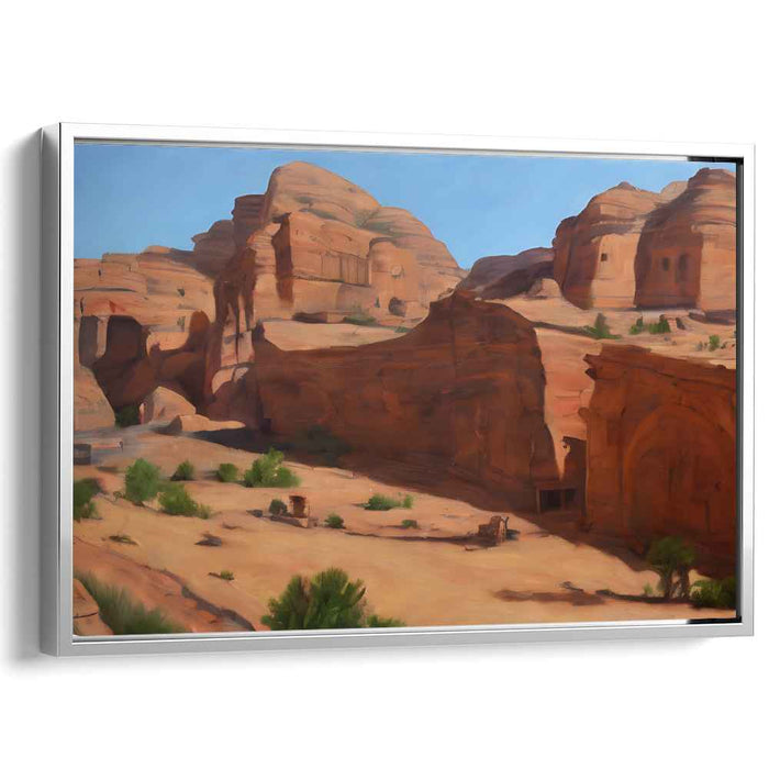 Eroding Earth's Whisper: Realistic Sandstone Cliffs Landscape Canvas Art Print