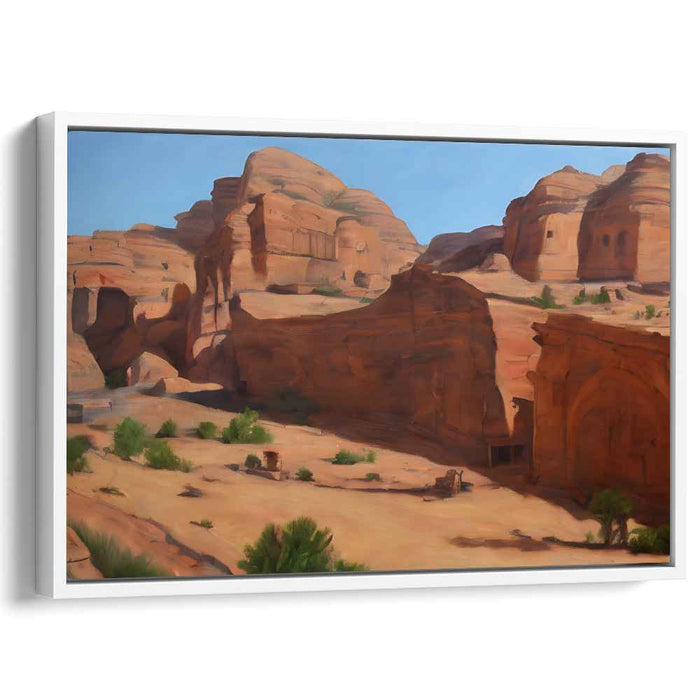 Eroding Earth's Whisper: Realistic Sandstone Cliffs Landscape Canvas Art Print
