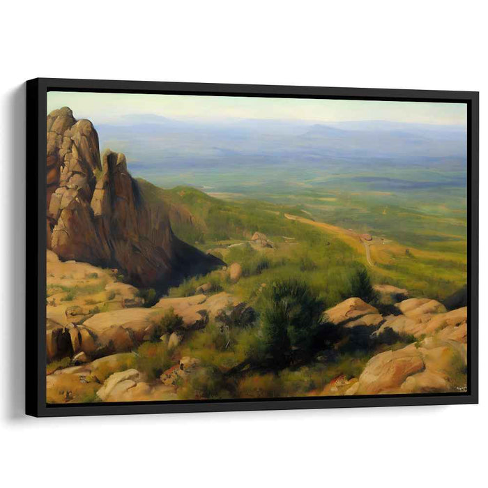 Terra Vistas: Realistic Landscape Painting of Rugged Terrain and Expansive Valleys