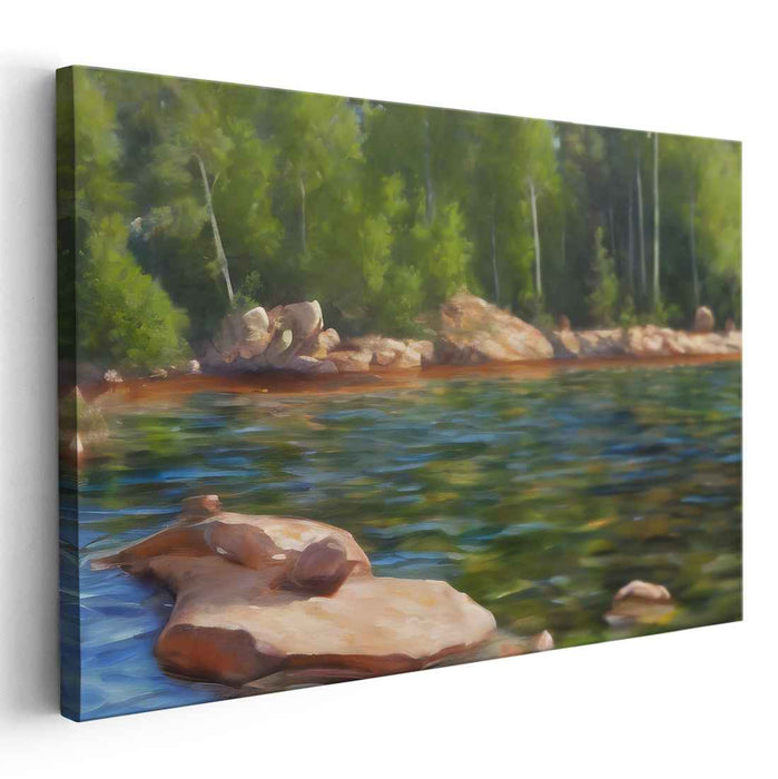 Peaceful Wilderness Tapestry: Serene Nature Landscape Canvas Art