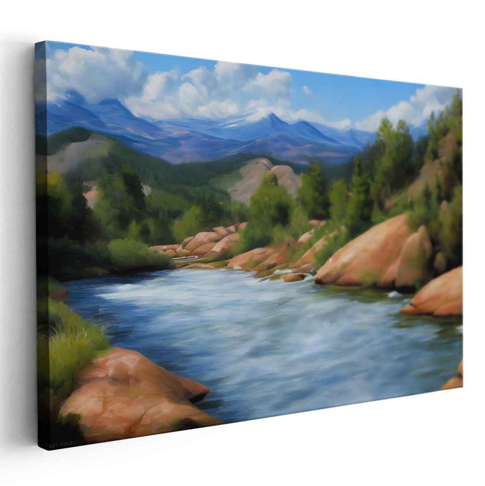 Calm Heights: Tranquil Mountain Landscape Canvas Art Print