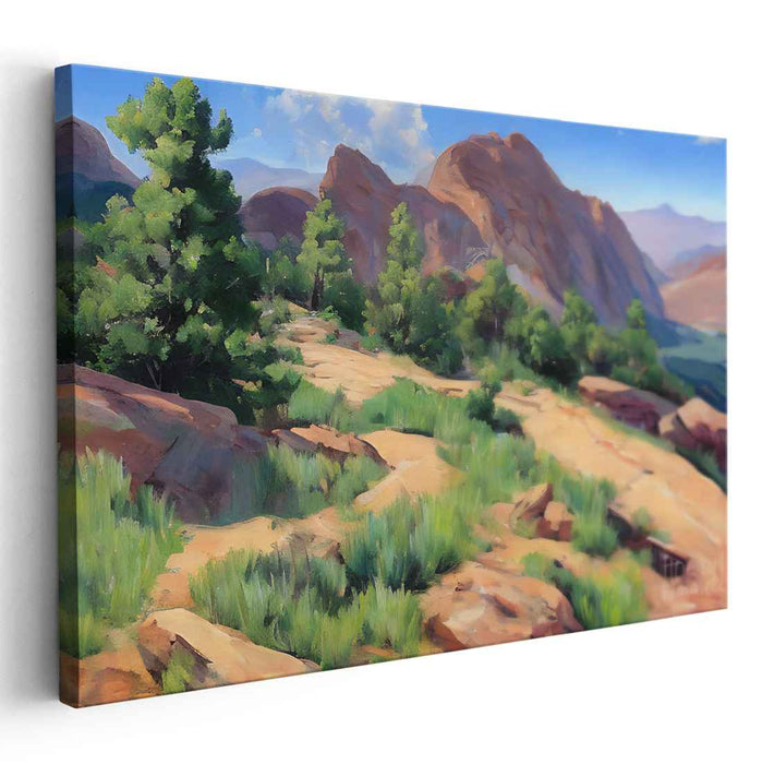 Earthly Splendor: Realist Interpretation of Nature's Grandeur Canvas Art Print