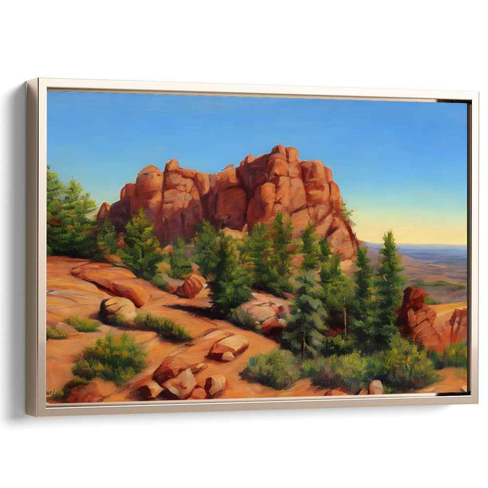 Majestic Rocky Terrain: Realistic Landscape Oil Painting