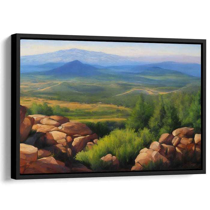 Serenity's Brushstroke Bliss: Tranquil Landscape Canvas Art Print