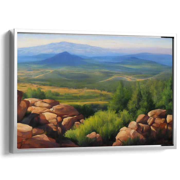 Serenity's Brushstroke Bliss: Tranquil Landscape Canvas Art Print