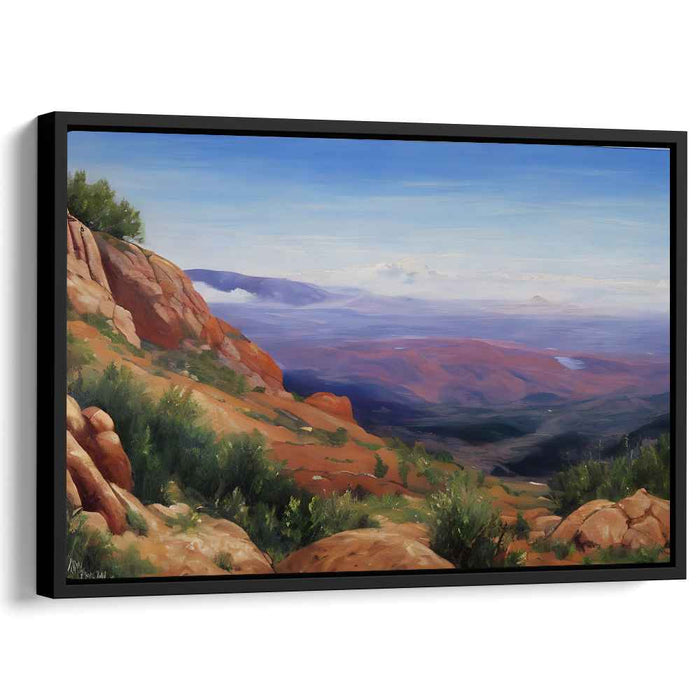 Pinnacle Panorama: Realistic Mountain Vista Landscape Canvas Art