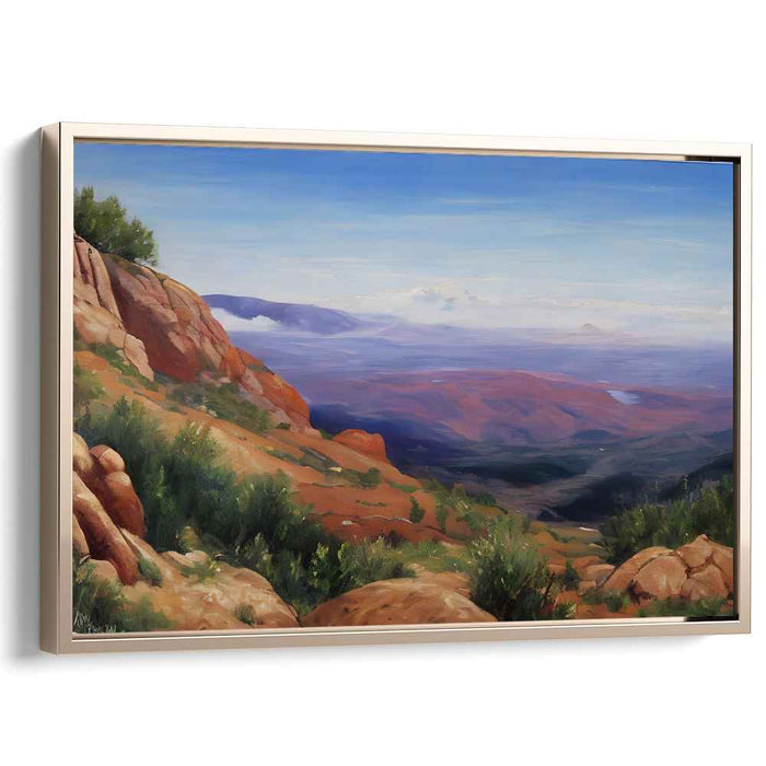 Pinnacle Panorama: Realistic Mountain Vista Landscape Canvas Art