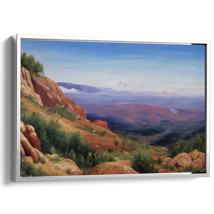 Pinnacle Panorama: Realistic Mountain Vista Landscape Canvas Art