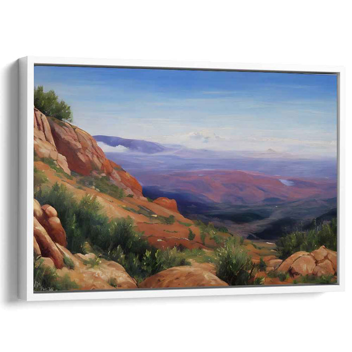 Pinnacle Panorama: Realistic Mountain Vista Landscape Canvas Art