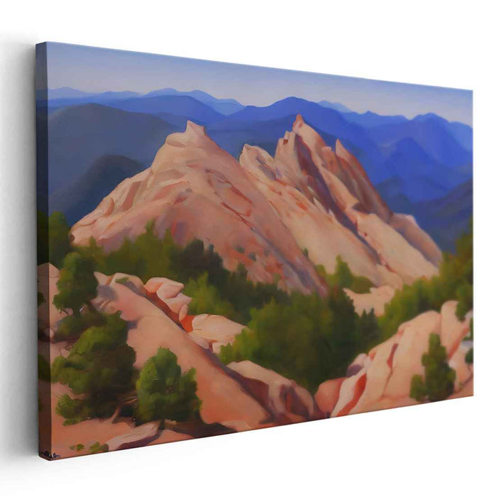 Majestic Slopes Retreat: Serene Mountain Landscape Oil Painting