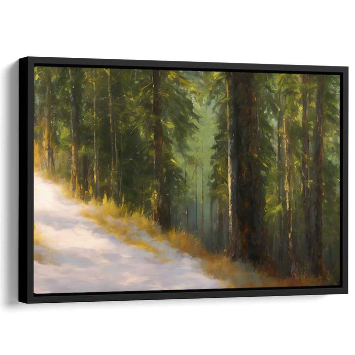 Enchanted Woods Discovery: Realistic Forest Landscape Canvas Art Print