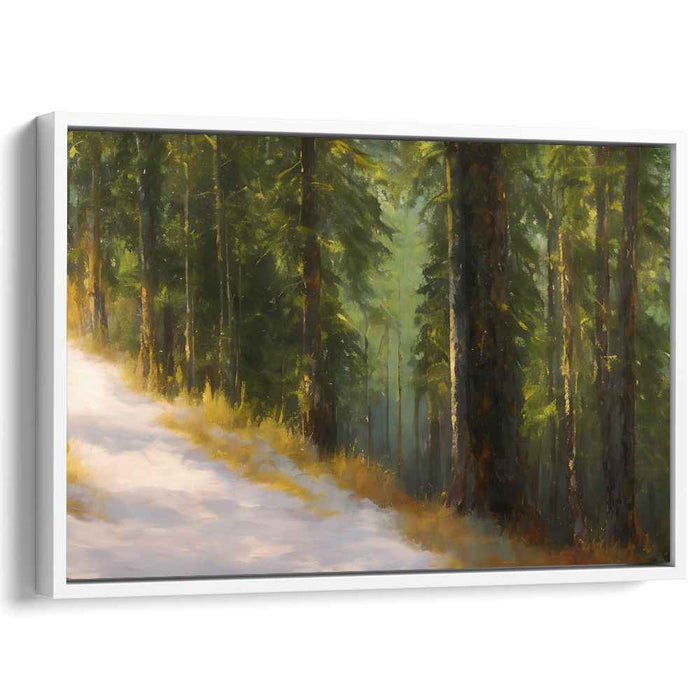 Enchanted Woods Discovery: Realistic Forest Landscape Canvas Art Print