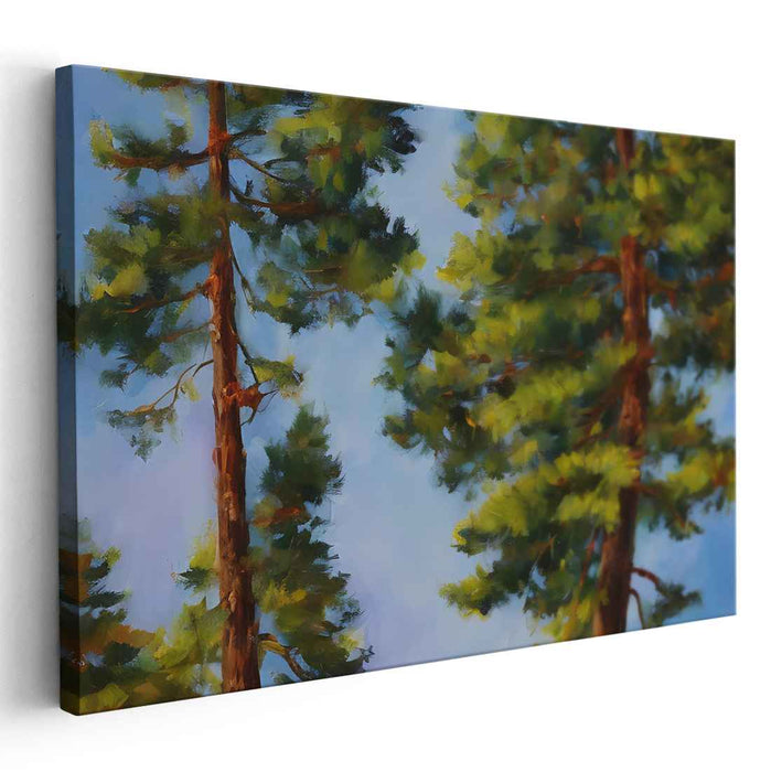 Majestic Pines: Tranquil Nature Landscape Canvas Art Print