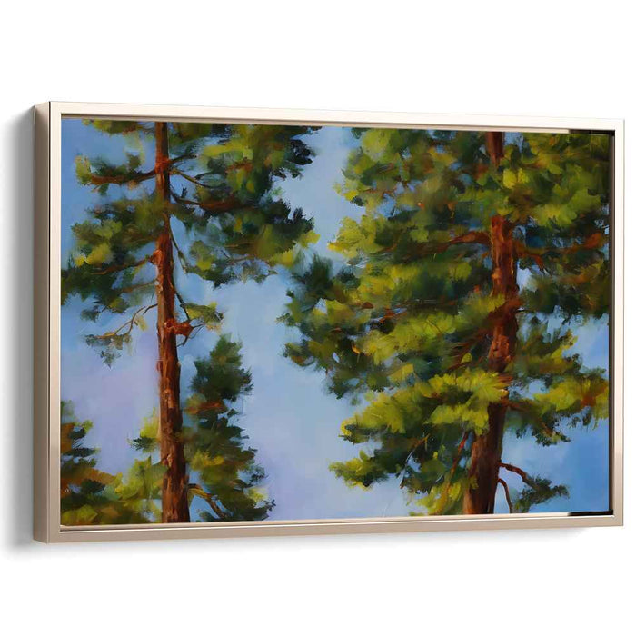 Majestic Pines: Tranquil Nature Landscape Canvas Art Print