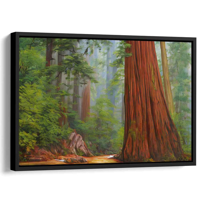Enchanted Woodscape Symphony: Tranquil Forest Landscape Canvas Art