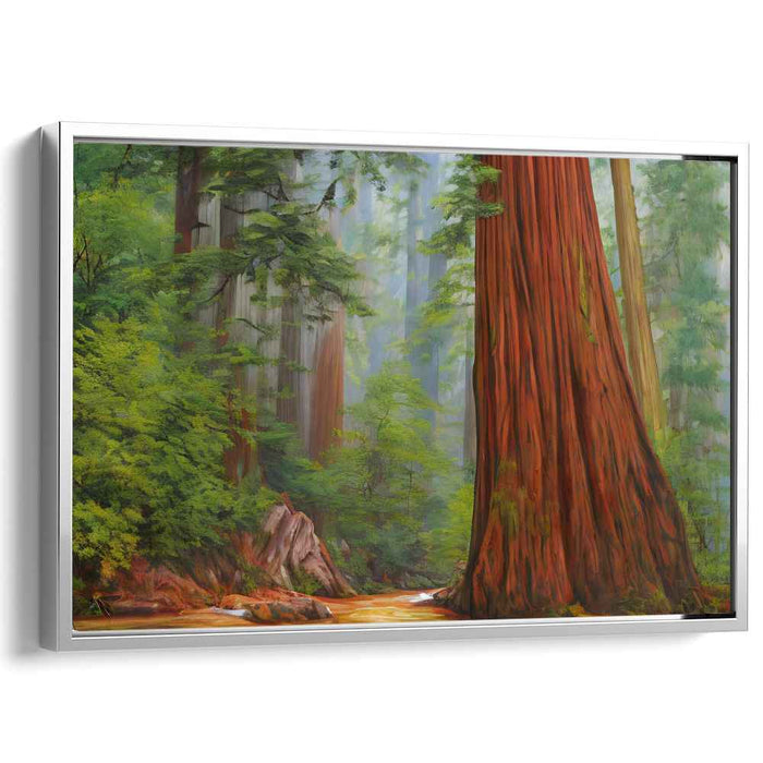 Enchanted Woodscape Symphony: Tranquil Forest Landscape Canvas Art