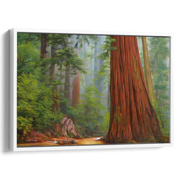 Enchanted Woodscape Symphony: Tranquil Forest Landscape Canvas Art