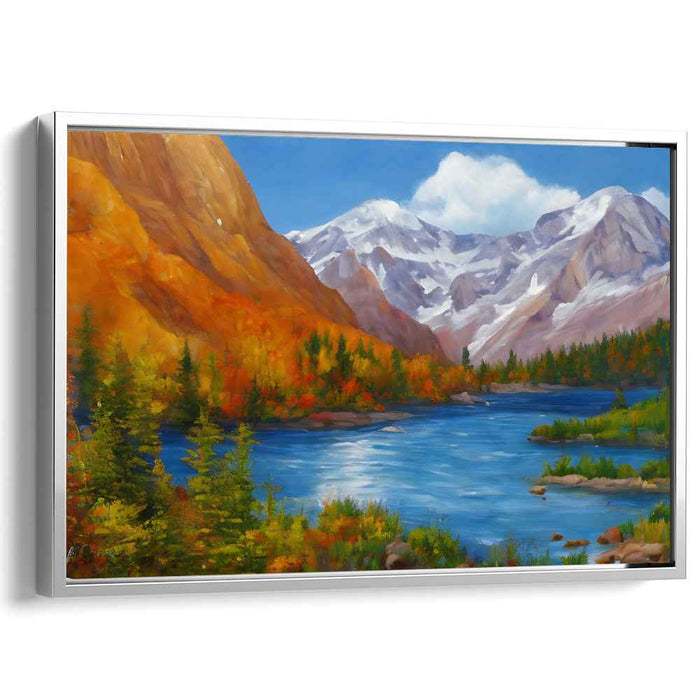 Elevation Flow: Majestic Mountain and River Landscape Canvas Art