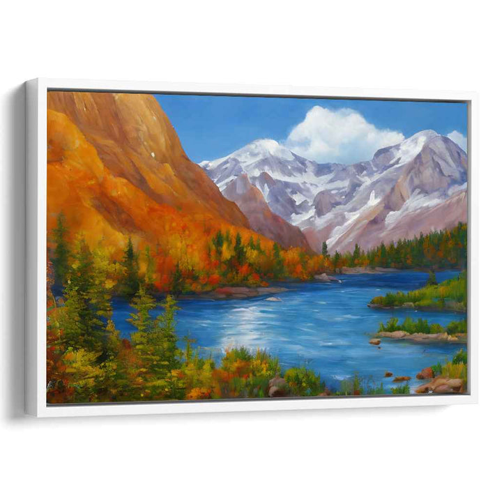 Elevation Flow: Majestic Mountain and River Landscape Canvas Art