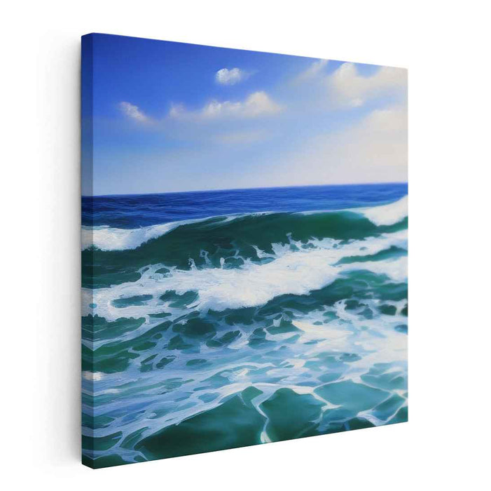 Azure Serenity: Serene Blue Seascape Canvas Art Print