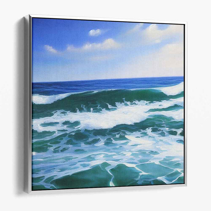 Azure Serenity: Serene Blue Seascape Canvas Art Print