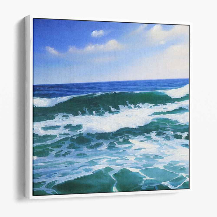 Azure Serenity: Serene Blue Seascape Canvas Art Print