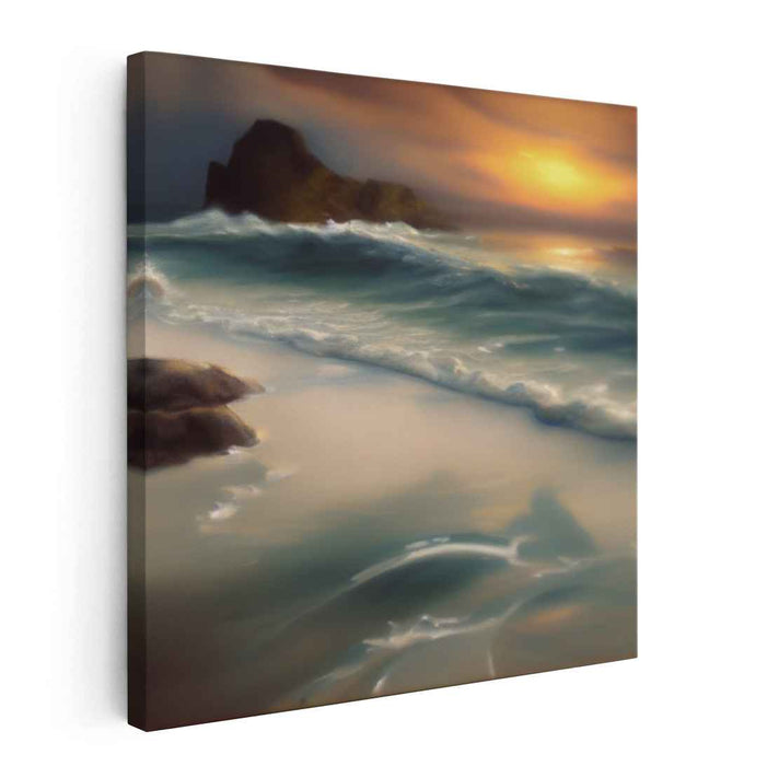 Seashell Symphony: Coastal Sunset Canvas Art Print