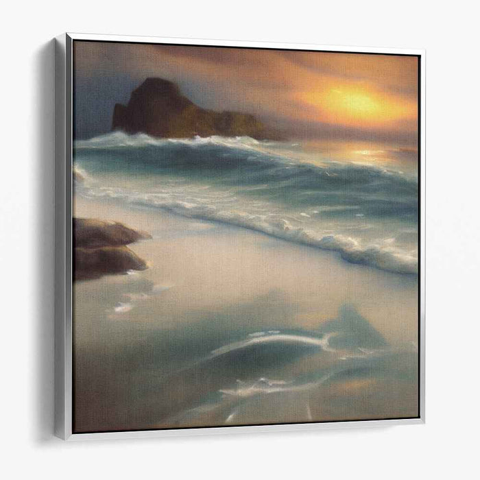 Seashell Symphony: Coastal Sunset Canvas Art Print