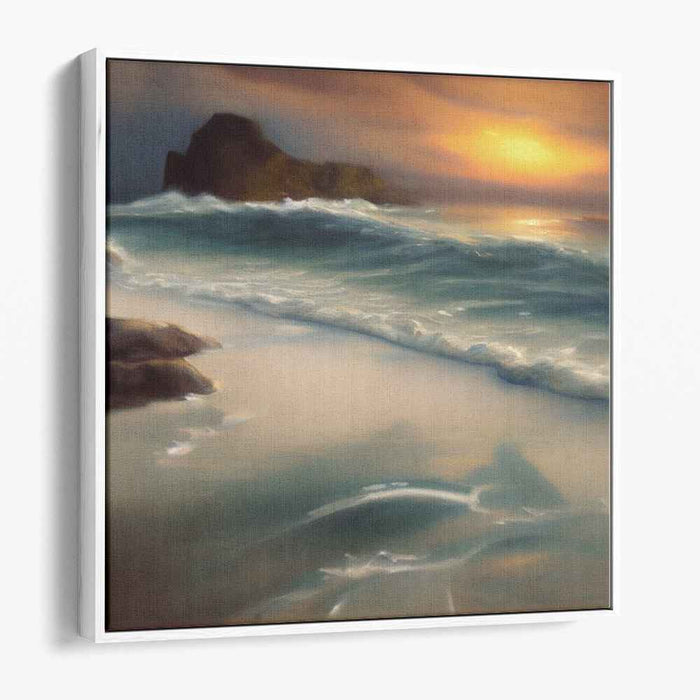 Seashell Symphony: Coastal Sunset Canvas Art Print