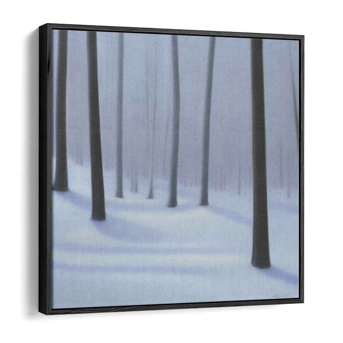 Serenity in Winter: Minimalist Snow-Covered Forest Canvas Art Print