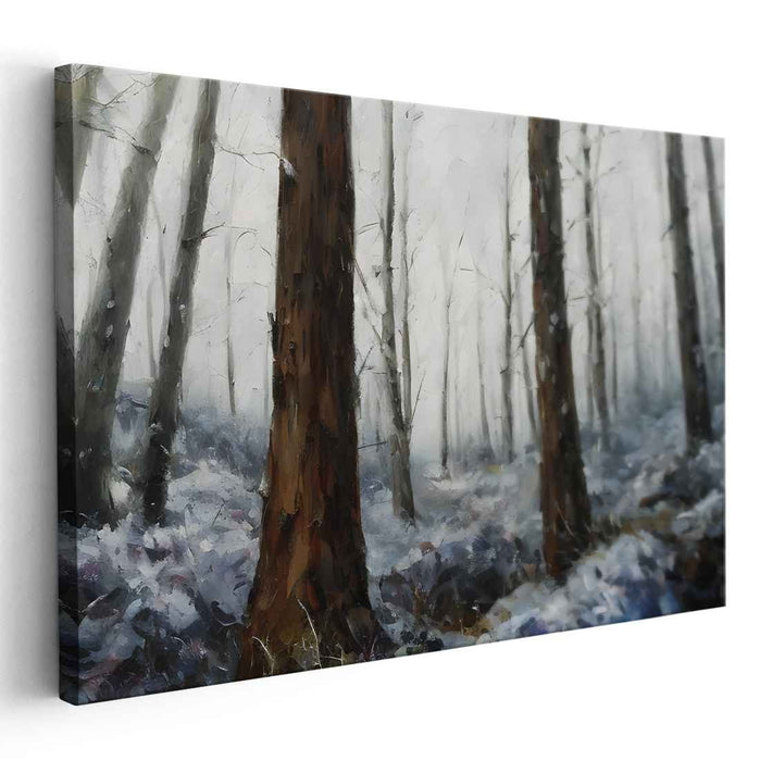 Mystic Winter's Embrace: Serene Forest Landscape Canvas Art