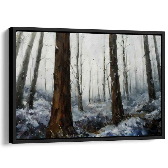 Mystic Winter's Embrace: Serene Forest Landscape Canvas Art