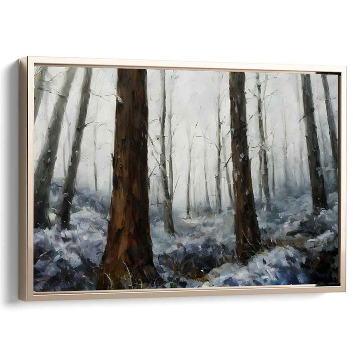 Mystic Winter's Embrace: Serene Forest Landscape Canvas Art