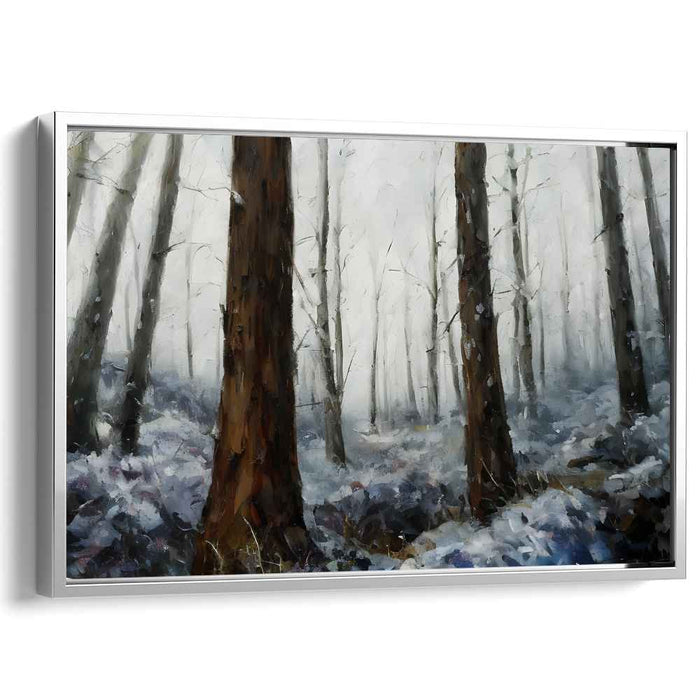Mystic Winter's Embrace: Serene Forest Landscape Canvas Art