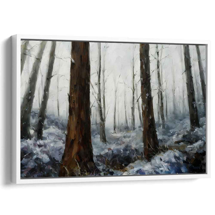 Mystic Winter's Embrace: Serene Forest Landscape Canvas Art