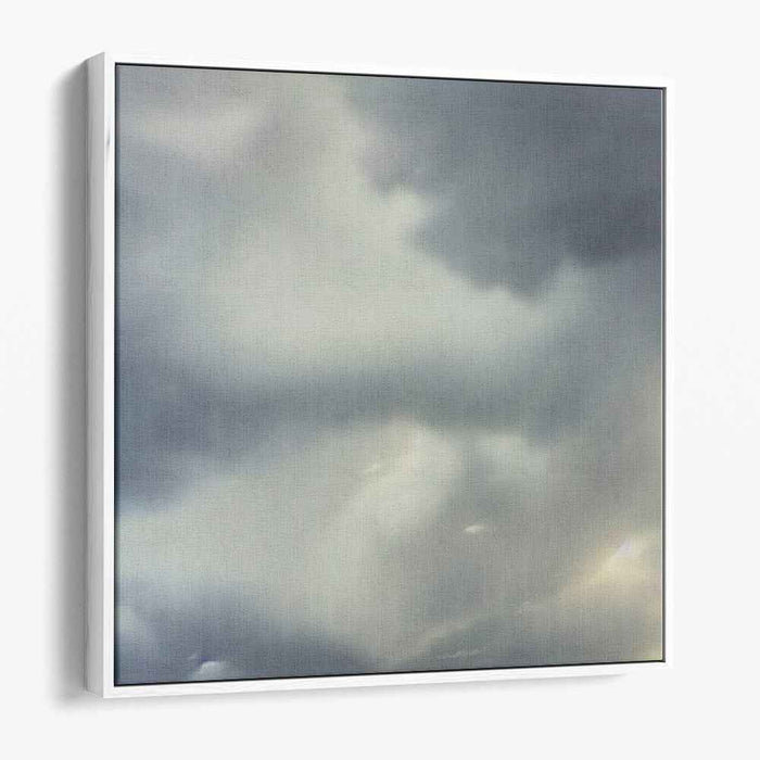 Silent Drifters: Ethereal Gray Cloudscape Canvas Art Print